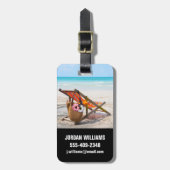 Tropical Beaches | Beach Chair on Sand Bagagelabel (Voorkant verticaal)