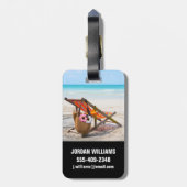 Tropical Beaches | Beach Chair on Sand Bagagelabel (Achterkant verticaal)