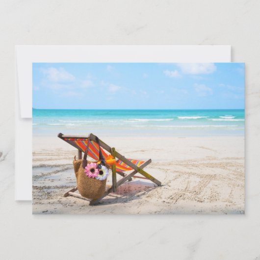 Tropical Beaches | Beach Chair on Sand Bedankkaart (Voorkant)