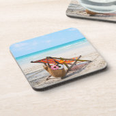 Tropical Beaches | Beach Chair on Sand Bier Onderzetter (Linkerzijde)