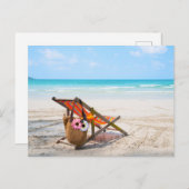 Tropical Beaches | Beach Chair on Sand Briefkaart (Voorkant / Achterkant)