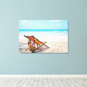 Tropical Beaches | Beach Chair on Sand Canvas Afdruk (Insitu (Houten vloer))