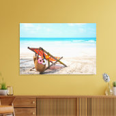 Tropical Beaches | Beach Chair on Sand Canvas Afdruk (Insitu (Woonkamer))