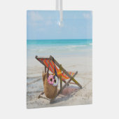 Tropical Beaches | Beach Chair on Sand Glas Ornament (Voorkant Rechts)