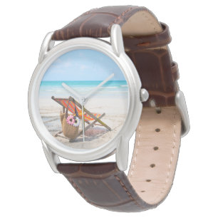 Tropical Beaches   Beach Chair on Sand Horloge
