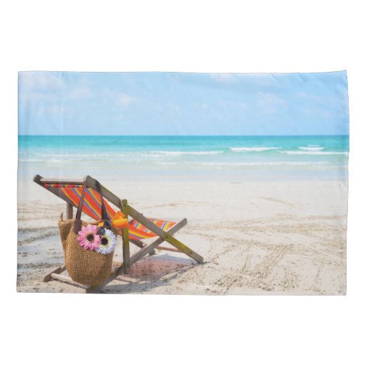 Tropical Beaches | Beach Chair on Sand Kussensloop (Achterkant)