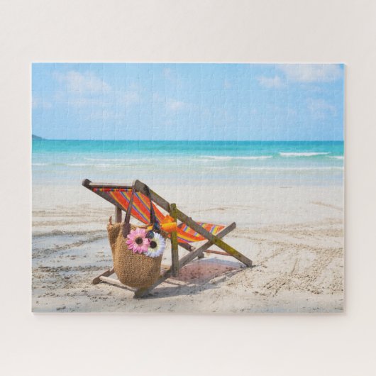 Tropical Beaches | Beach Chair on Sand Legpuzzel (Horizontaal)