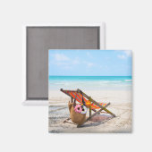 Tropical Beaches | Beach Chair on Sand Magneet (Voorkant / Achterkant)