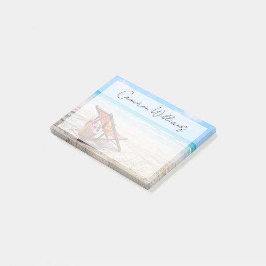 Tropical Beaches | Beach Chair on Sand Post-it® Notes (Schuin)
