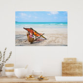 Tropical Beaches | Beach Chair on Sand Poster (Keuken)