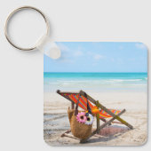 Tropical Beaches | Beach Chair on Sand Sleutelhanger (Voorkant)