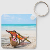 Tropical Beaches | Beach Chair on Sand Sleutelhanger (Achterkant)