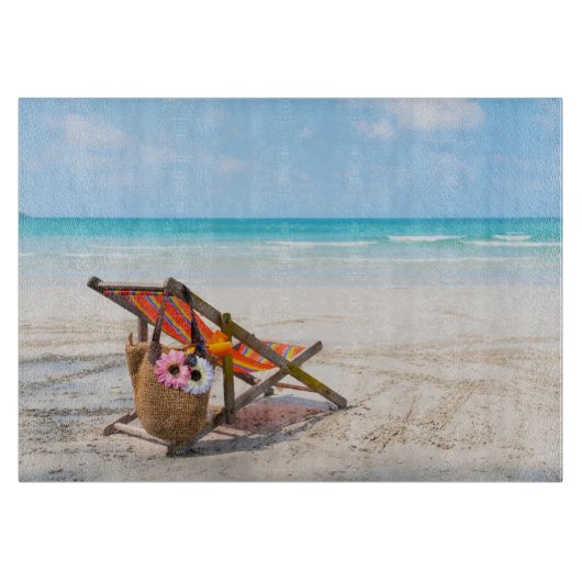 Tropical Beaches | Beach Chair on Sand Snijplank (Voorkant)