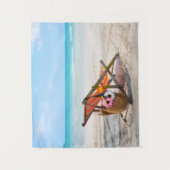 Tropical Beaches | Beach Chair on Sand Wandkleed (Voorkant)