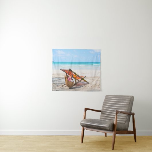 Tropical Beaches | Beach Chair on Sand Wandkleed (In Situ (horizontaal))