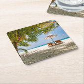 Tropical Beaches | Beach Dominican Republic Kartonnen Onderzetters (Schuin)