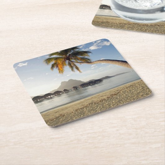 Tropical Beaches | Beach Huts, Bora Bora Kartonnen Onderzetters (Schuin)