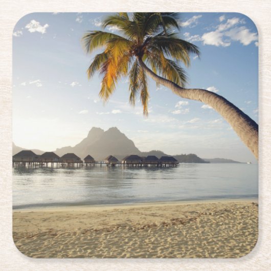 Tropical Beaches | Beach Huts, Bora Bora Kartonnen Onderzetters (Voorkant)