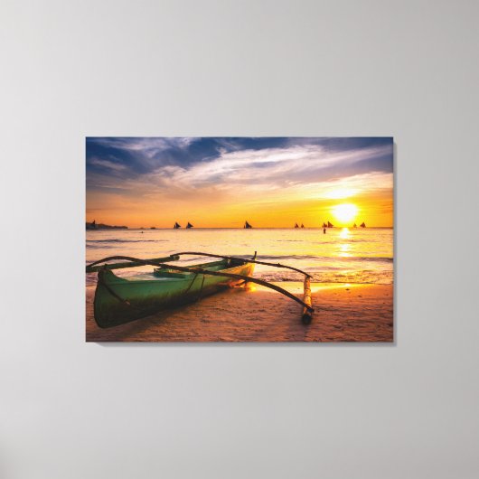 Tropical Beaches | Boracay's White Beach Canvas Afdruk (Voorkant)