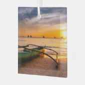 Tropical Beaches | Boracay's White Beach Glas Ornament (Voorkant links)