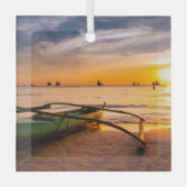 Tropical Beaches | Boracay's White Beach Glas Ornament (Voorkant)