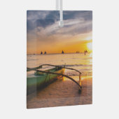 Tropical Beaches | Boracay's White Beach Glas Ornament (Voorkant Rechts)