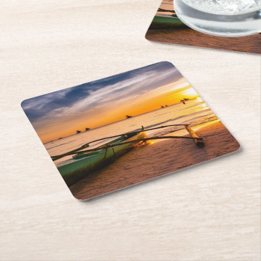 Tropical Beaches | Boracay's White Beach Kartonnen Onderzetters (Schuin)