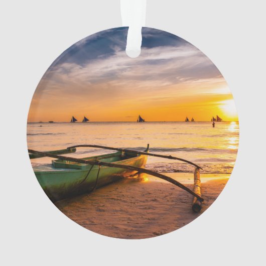 Tropical Beaches | Boracay's White Beach Ornament (achterkant)