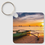 Tropical Beaches | Boracay's White Beach Sleutelhanger (Voorkant)
