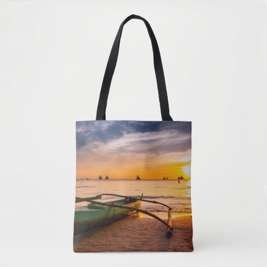 Tropical Beaches | Boracay's White Beach Tote Bag (Voorkant)