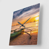 Tropical Beaches | Boracay's White Beach Vierkante Klok (Hoek)