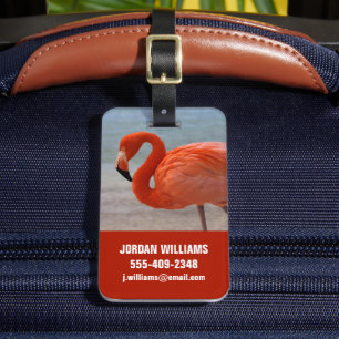 Tropical Beaches Caribbean Flamingo, Aruba Bagagelabel