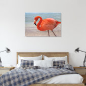 Tropical Beaches Caribbean Flamingo, Aruba Canvas Afdruk (Insitu (Slaapkamer))