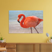 Tropical Beaches Caribbean Flamingo, Aruba Canvas Afdruk (Insitu (Woonkamer))