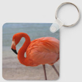 Tropical Beaches Caribbean Flamingo, Aruba Sleutelhanger (Achterkant)