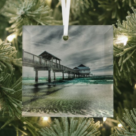 Tropical Beaches | Clearwater Florida Glas Ornament (Insitu)