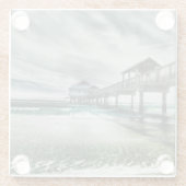 Tropical Beaches | Clearwater Florida Glazen Onderzetter (Achterkant)