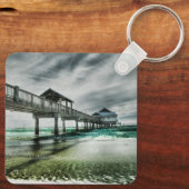 Tropical Beaches | Clearwater Florida Sleutelhanger (Achterkant)