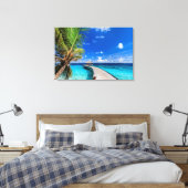 Tropical Beaches Dusit Thani Maldives Canvas Afdruk (Insitu (Slaapkamer))