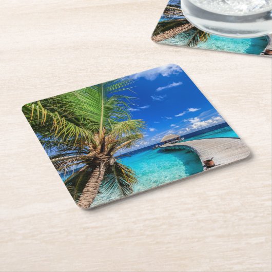 Tropical Beaches Dusit Thani Maldives Kartonnen Onderzetters (Schuin)