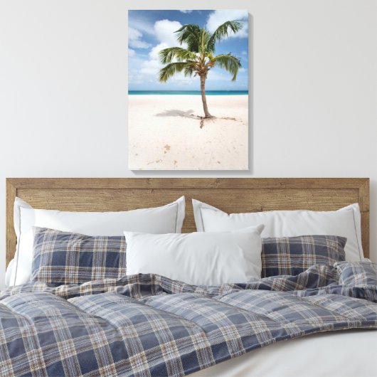 Tropical Beaches Eagle Beach, Aruba Canvas Afdruk (Insitu (Slaapkamer))