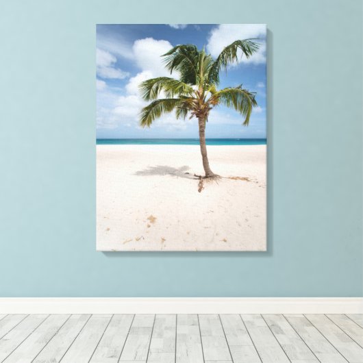 Tropical Beaches Eagle Beach, Aruba Canvas Afdruk (Insitu (Houten vloer))
