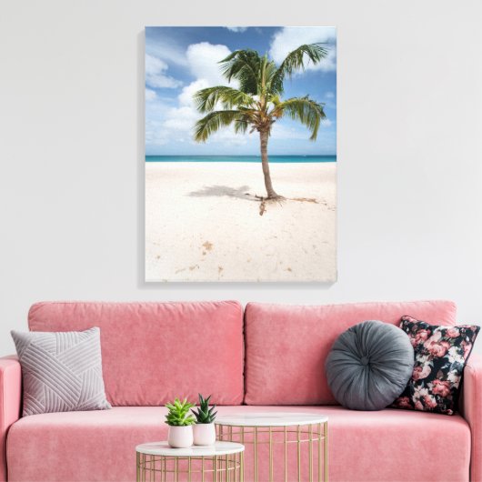 Tropical Beaches Eagle Beach, Aruba Canvas Afdruk (Insitu (Woonkamer))