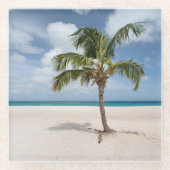 Tropical Beaches Eagle Beach, Aruba Glazen Onderzetter (Voorkant)