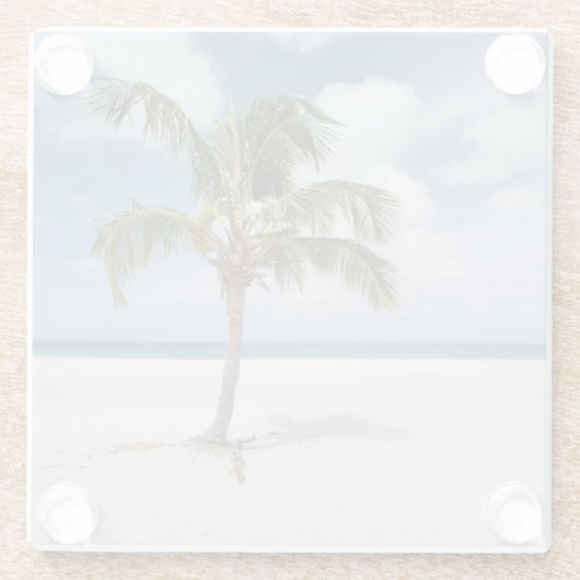 Tropical Beaches Eagle Beach, Aruba Glazen Onderzetter (Achterkant)