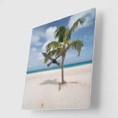 Tropical Beaches | Eagle Beach, Aruba Vierkante Klok (Hoek)