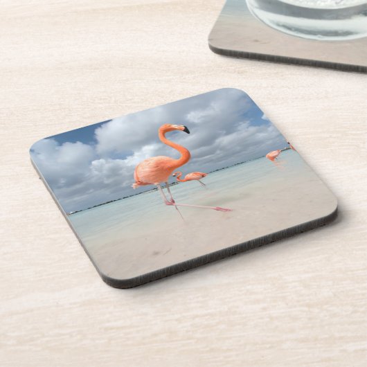 Tropical Beaches Flamingos Beach, Aruba Bier Onderzetter (Linkerzijde)