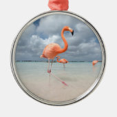 Tropical Beaches Flamingos Beach, Aruba Metalen Ornament (Voorkant)