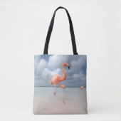 Tropical Beaches Flamingos Beach, Aruba Tote Bag (Voorkant)