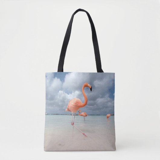 Tropical Beaches Flamingos Beach, Aruba Tote Bag (Voorkant)